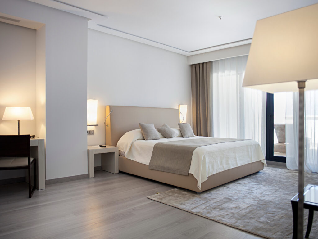 Double bed accommodation at AR Golf Almerimar Hotel