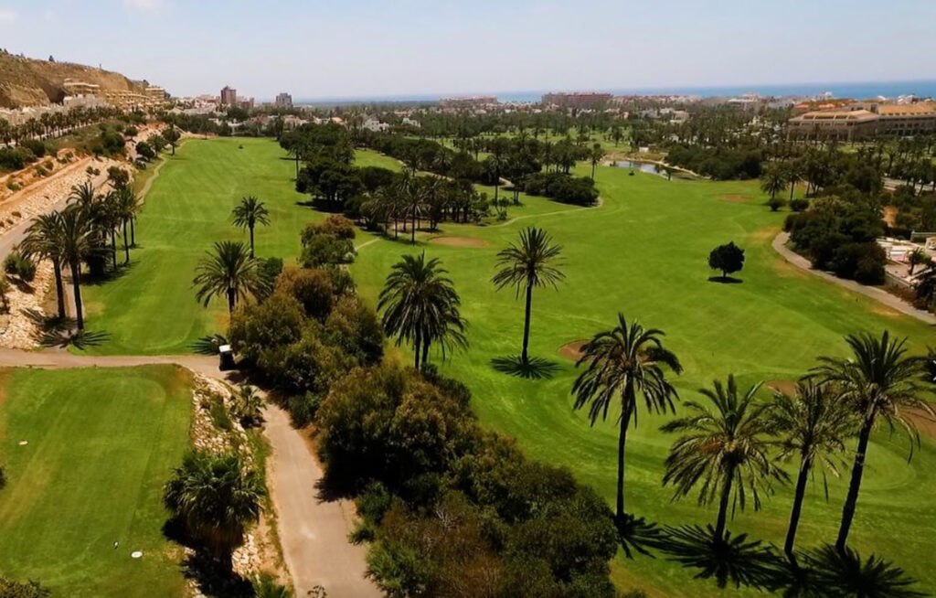 Aerial view of golf course at AR Golf Almerimar Hotel