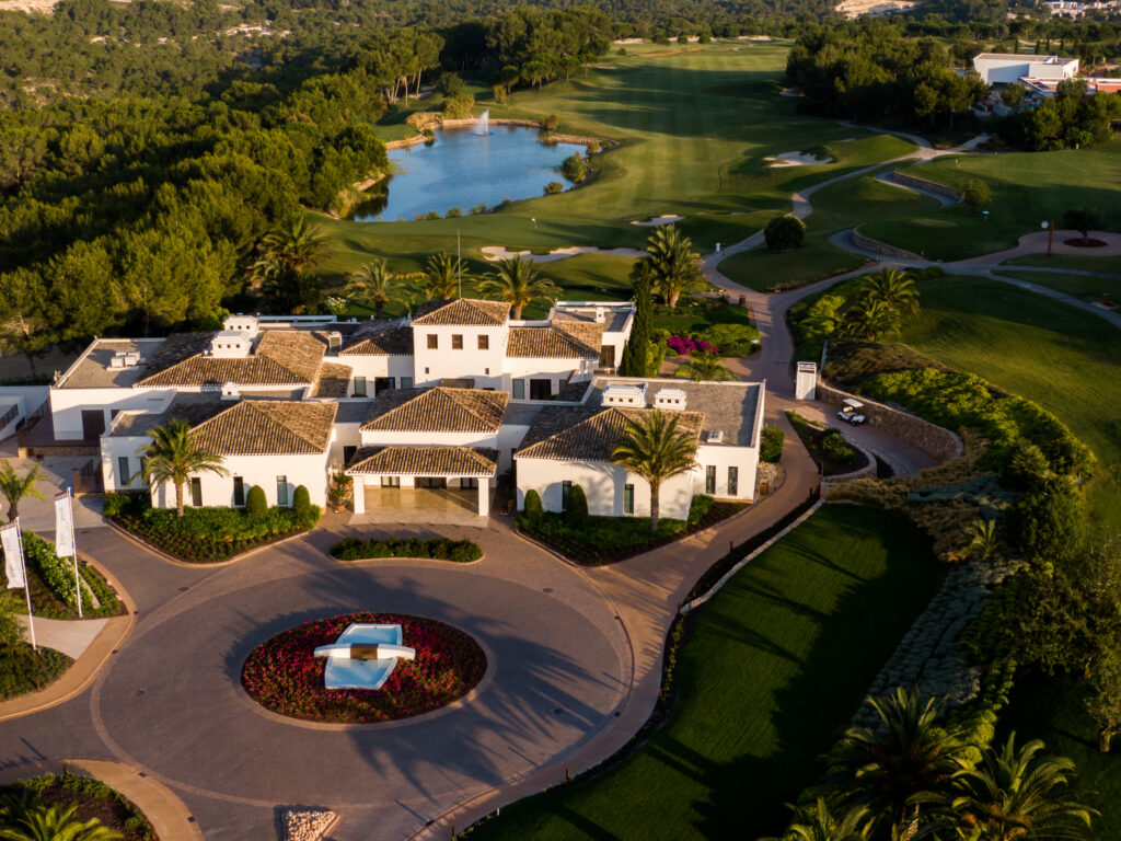 Aerial view of Alenda Golf Club with building