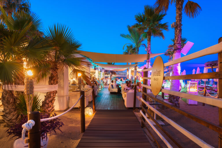 Amare Beach Hotel beach bar decking area.