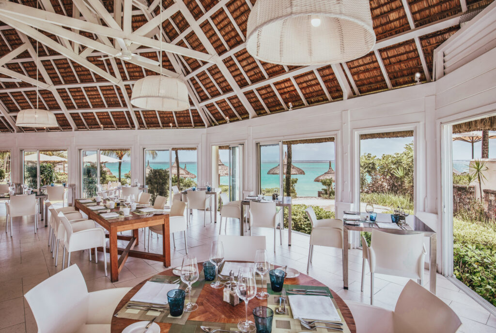 Dining room at Ambre Resort in Mauritius