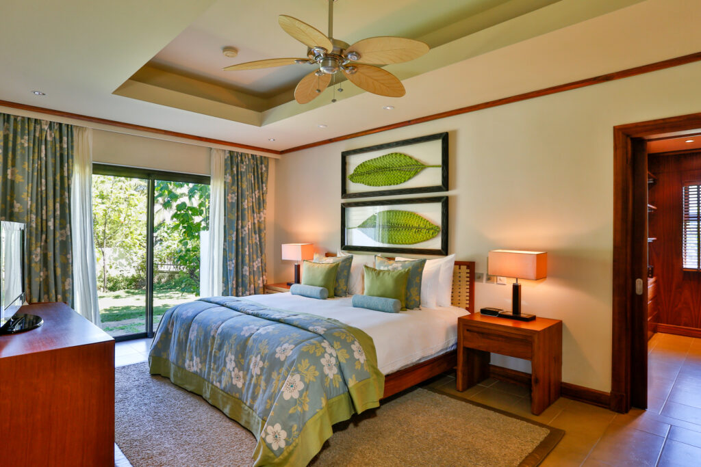 A bedroom at Anahita Golf & Spa Resort in Mauritius.
