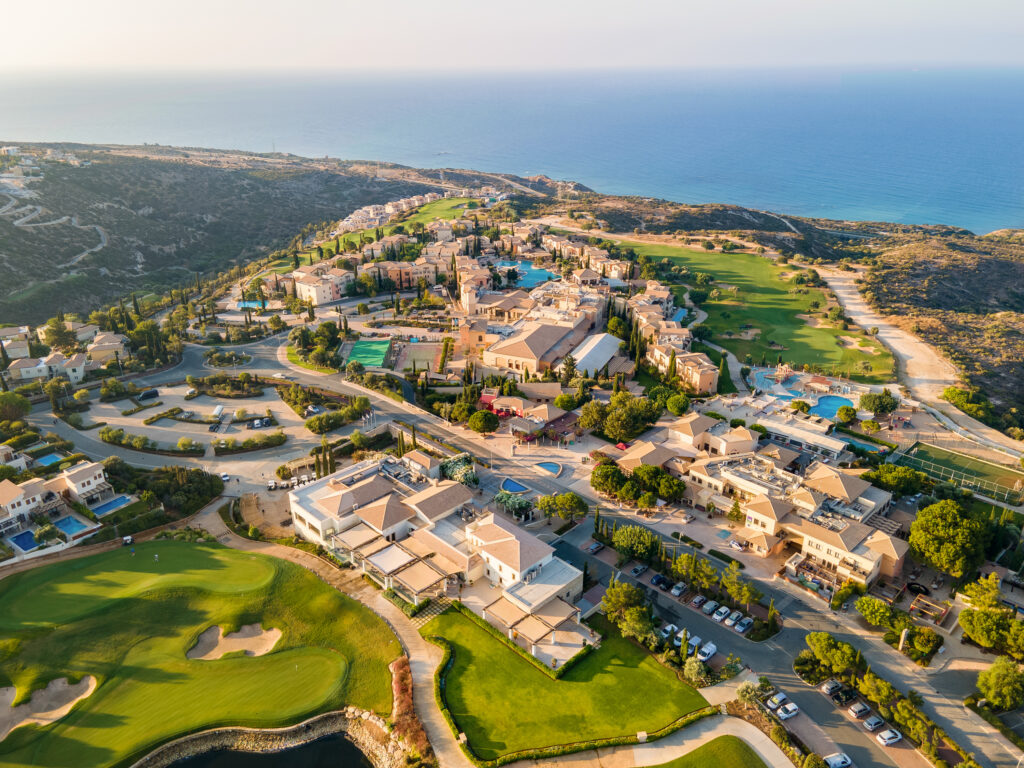 Aerial view of Aphrodite Hills Hotel