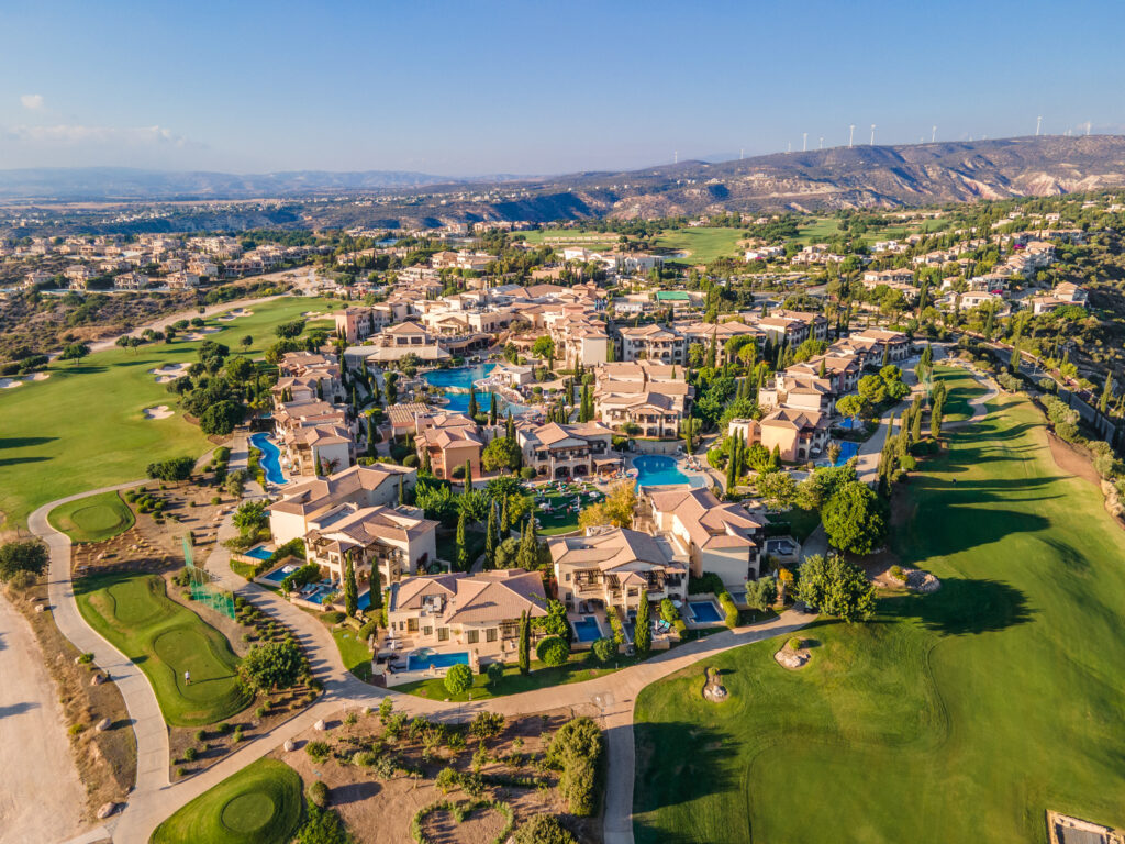 Aerial view of Aphrodite Hills Hotel