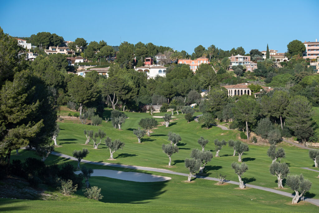 Bunkers on fairway at Bendinat Golf Course