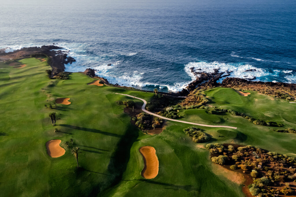 Aerial view of fairway with ocean view at Buenavista Golf Course