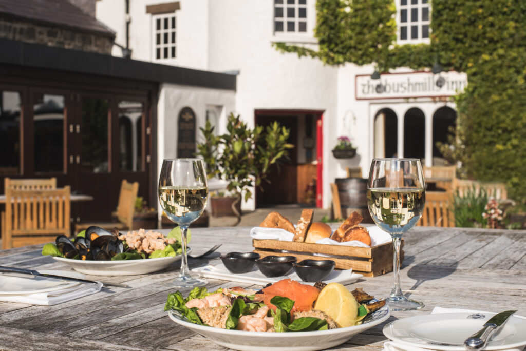 Outdoor dining at The Bushmills Inn