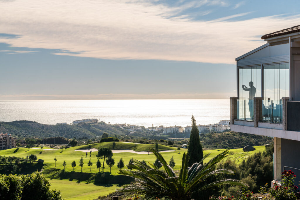 Aerial view of Calanova Golf Course with clubhouse