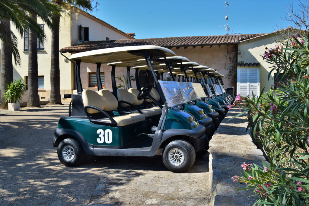 Buggies at Canyamel Golf Course