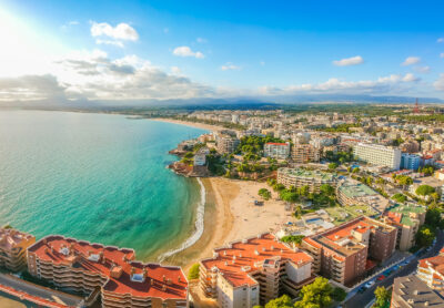 overview of a beach town in costa dorada on a golf holiday