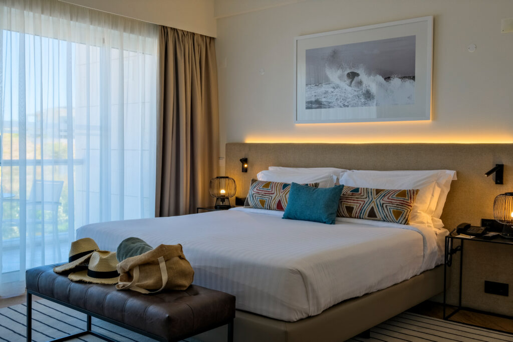 Double bed accommodation at Crowne Plaza Caparica Lisbon
