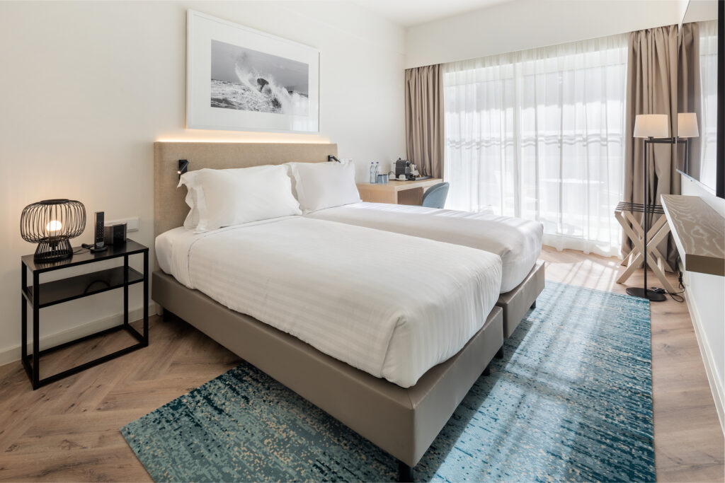 Twin bed accommodation at Crowne Plaza Caparica Lisbon