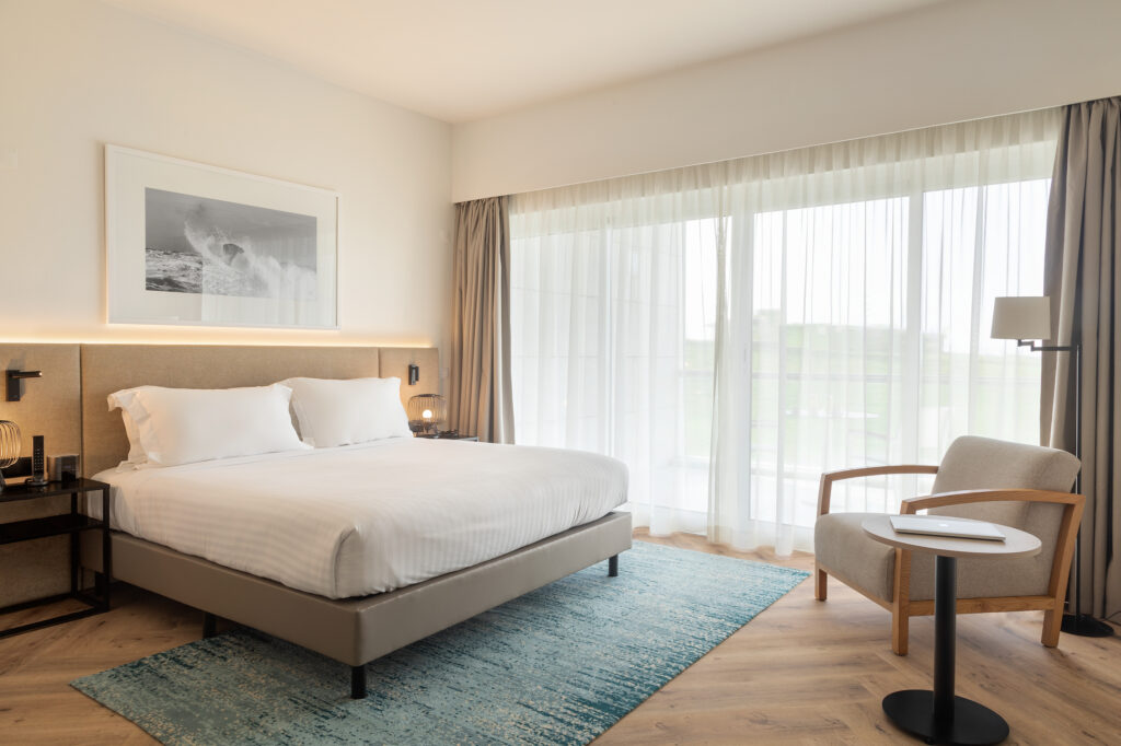 Double bed accommodation at Crowne Plaza Caparica Lisbon