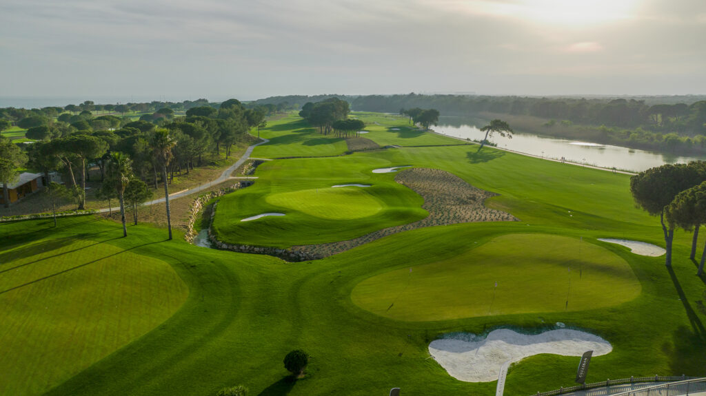 Aerial view of the fairway at Cullinan - Aspendos Golf Course with trees around