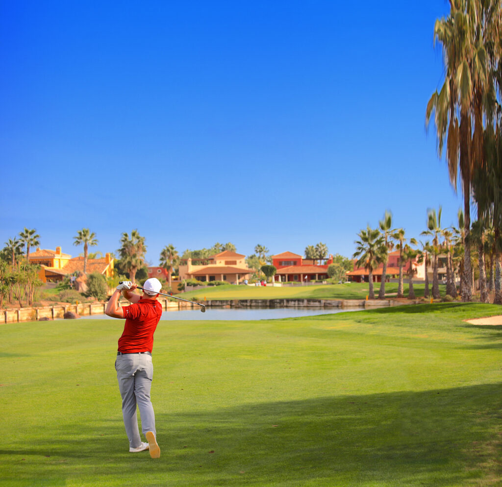 Man playing golf at The Desert Springs Indiana Course