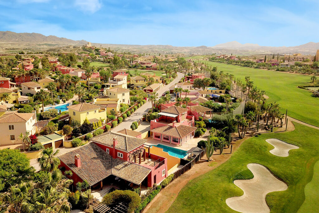 Aerial view of villas by The Desert Springs Indiana Course