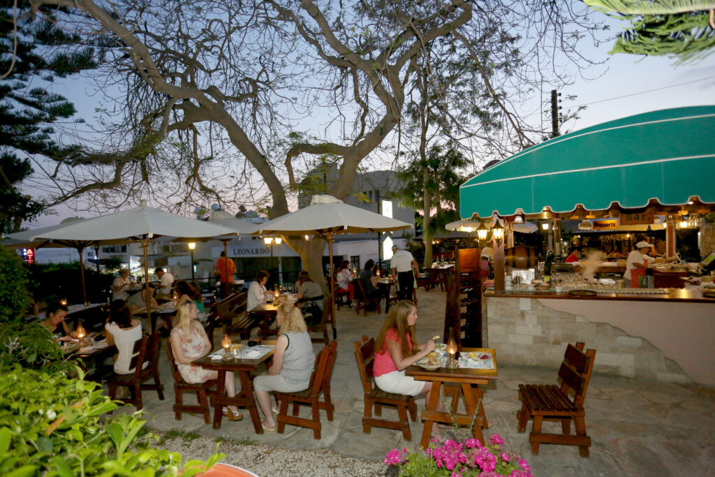 Outdoor dining at Dionysos Central