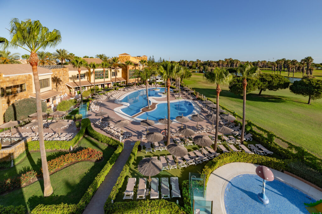 Aerial view of the outdoor pool at Elba Costa Ballena