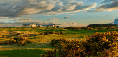 Exterior of the Fairmont St Andrews with the fairway in foreground