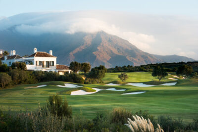 Bunkers on fairway at Finca Cortesin Golf Course