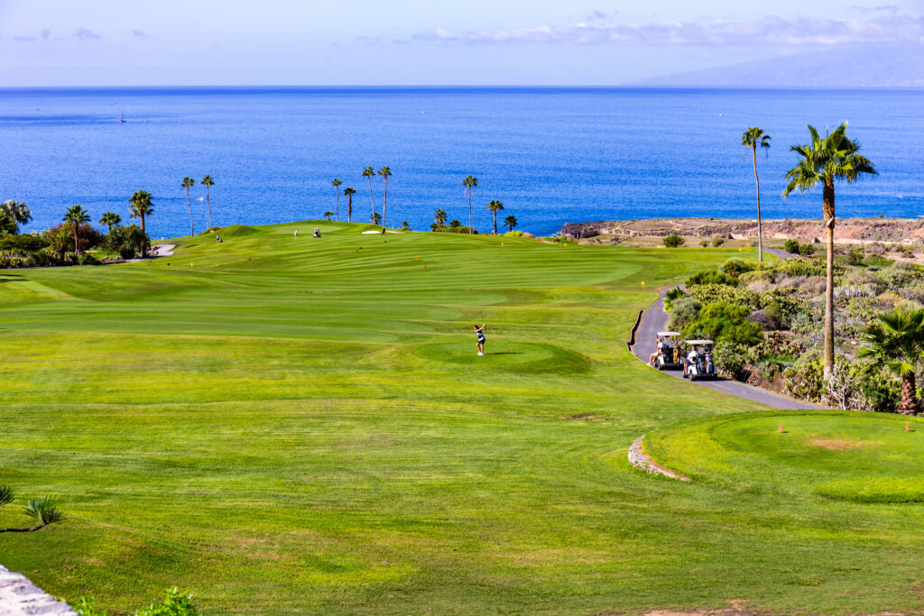 Person playing golf at Golf Costa Adeje with ocean view