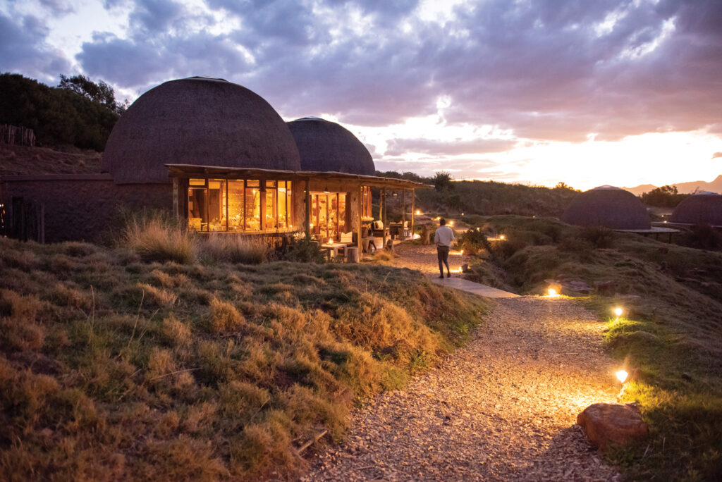 Exterior of accommodation in the evening at Gondwana Kwena Lodge