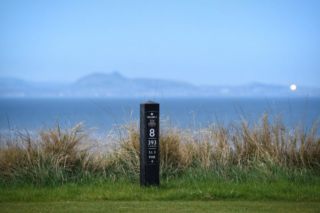 8th hole marker at Gullane Golf Club - No. 2 Course