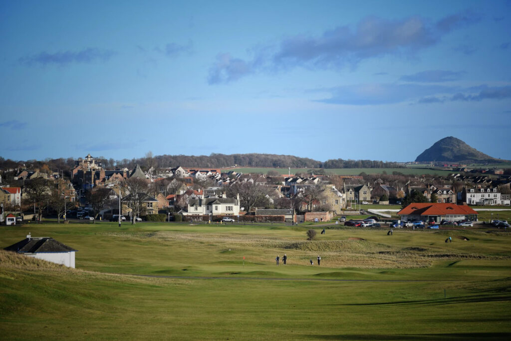 Fairway at Gullane Golf Club - No. 2 Course with buildings in background