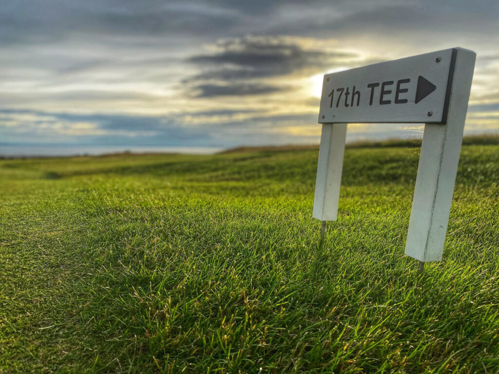 17th tee marker at Gullane Golf Club - No. 2 Course