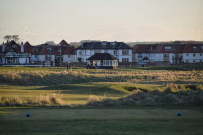 Fairway at Gullane Golf Club - No. 2 Course with buildings in background