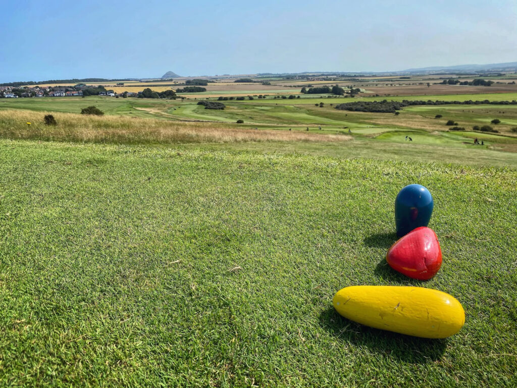 Tee box markers at Gullane Golf Club – No. 3 Course