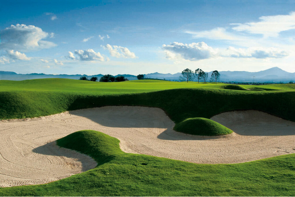 Bunker on fairway at Hacienda del Alamo Golf Course