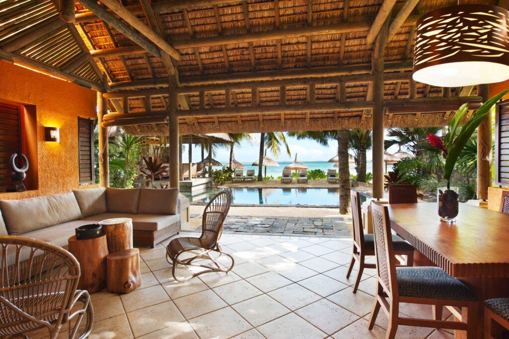 Seating and dining area at Heritage Awali Golf and Spa Resort