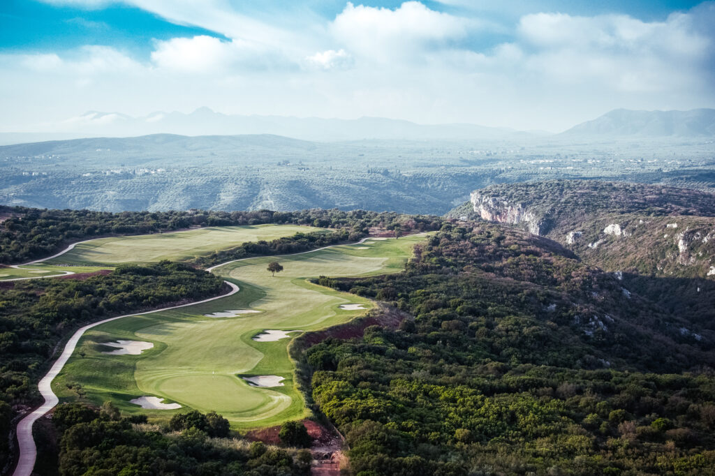 View of the mountains and the Hills Course at Costa Navarino