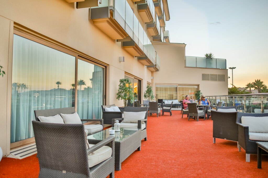 Outdoor seating area at Hotel 525