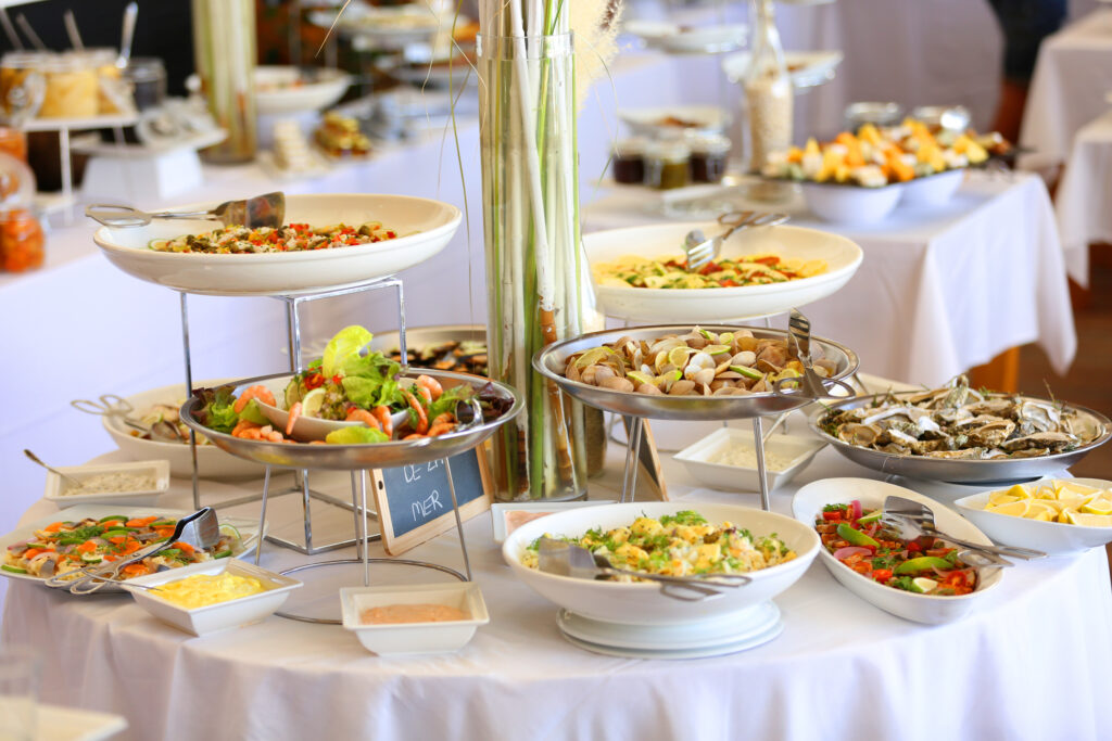 Food being served at Hotel du Golf Rotana