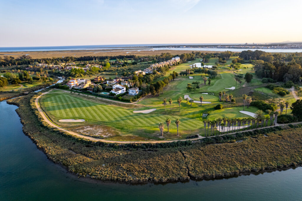 Aerial view of golf at Hotel Isla Canela Golf