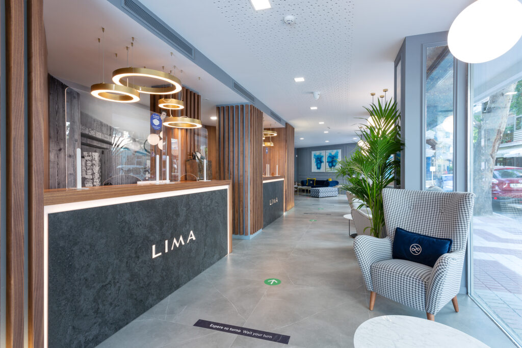 Reception area at Hotel Lima Marbella