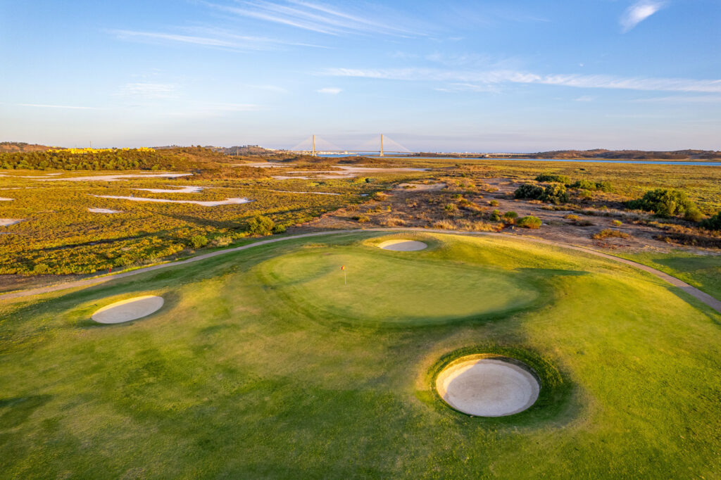 Hole with bunkers at Isla Canela Links