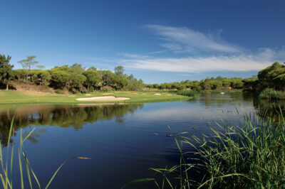 Lake with fairway in backlground at San Lorenzo Golf Course