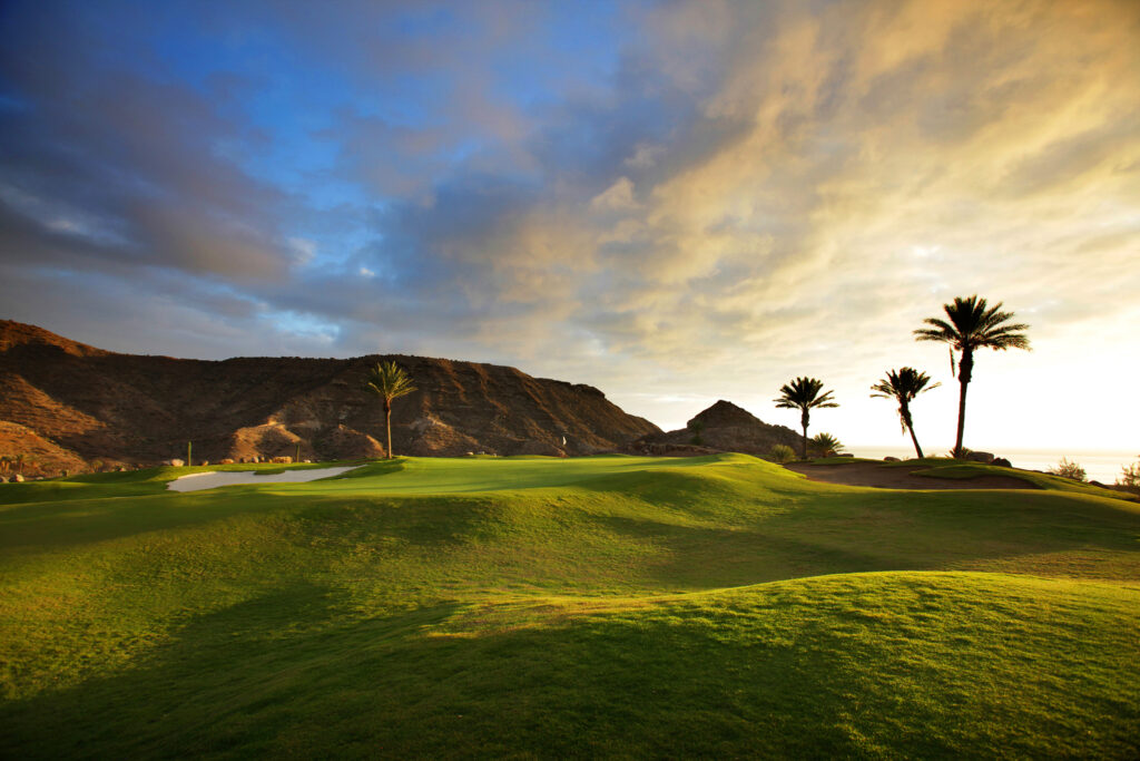 Fairway with bunkers and trees at Anfi Tauro