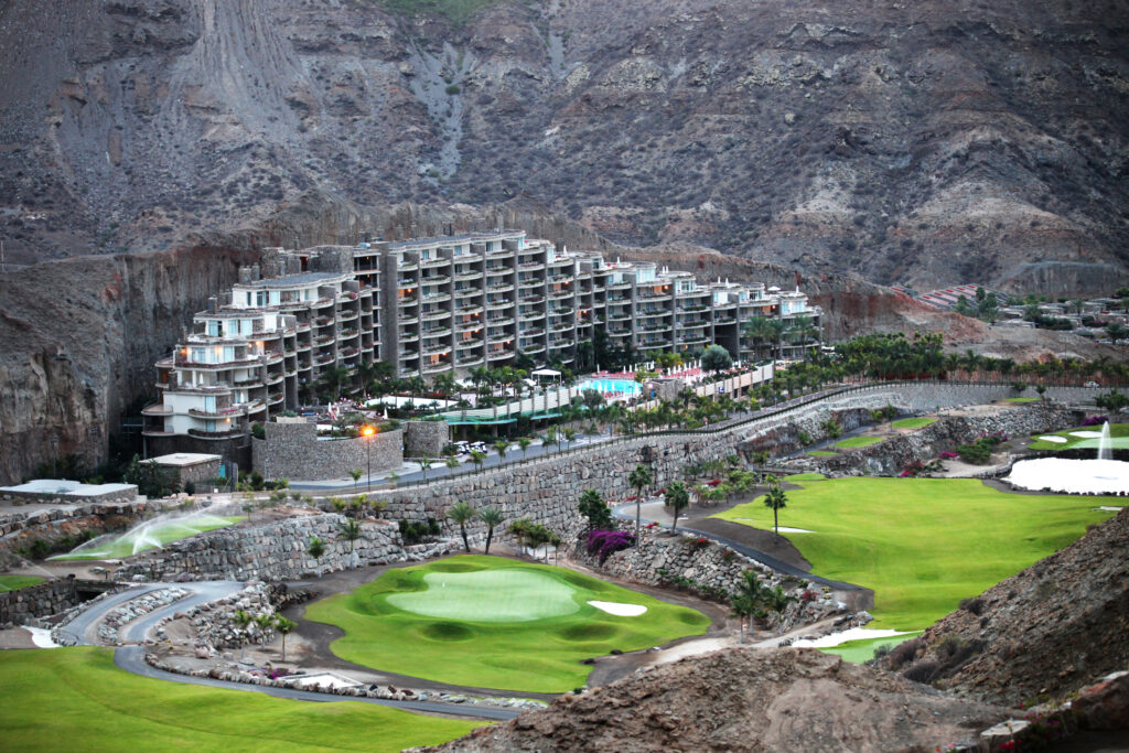 Aerial view of Anfi Tauro with building