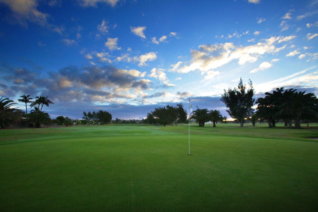 Hole with trees around at Campo de Golf de Maspalomas