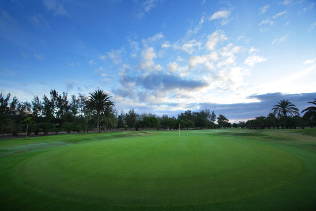 Hole with trees around at Campo de Golf de Maspalomas