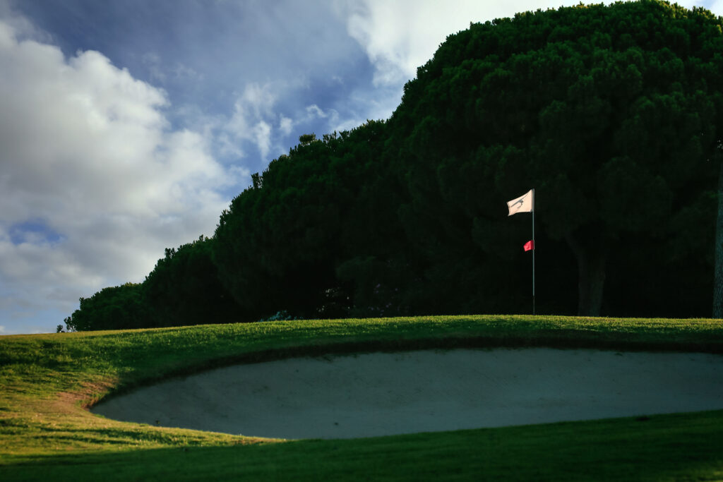 Bunker with a flag above at Dom Pedro Old Course