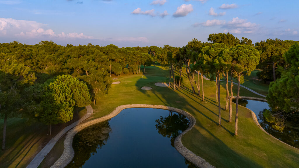 Aerial view of Gloria - New Golf Course with lakes and trees