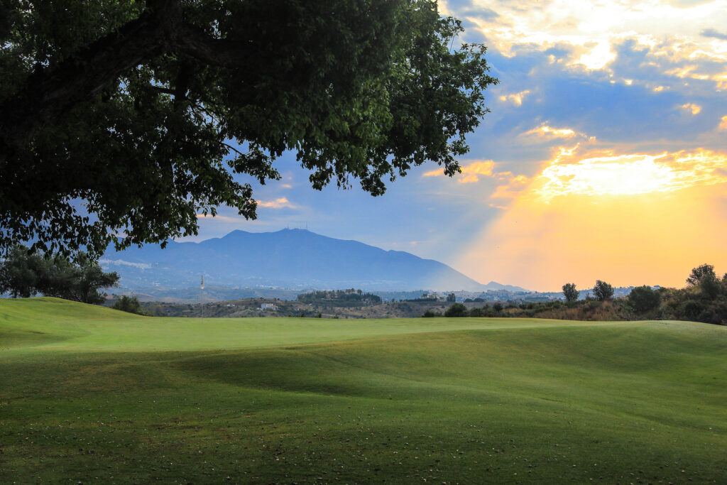 Hole at sunset at La Cala - Asia Golf Course