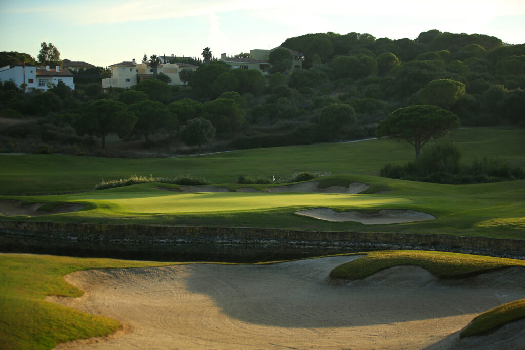 Fairway with bunkers and trees in background at La Reserva de Sotogrande Golf Course