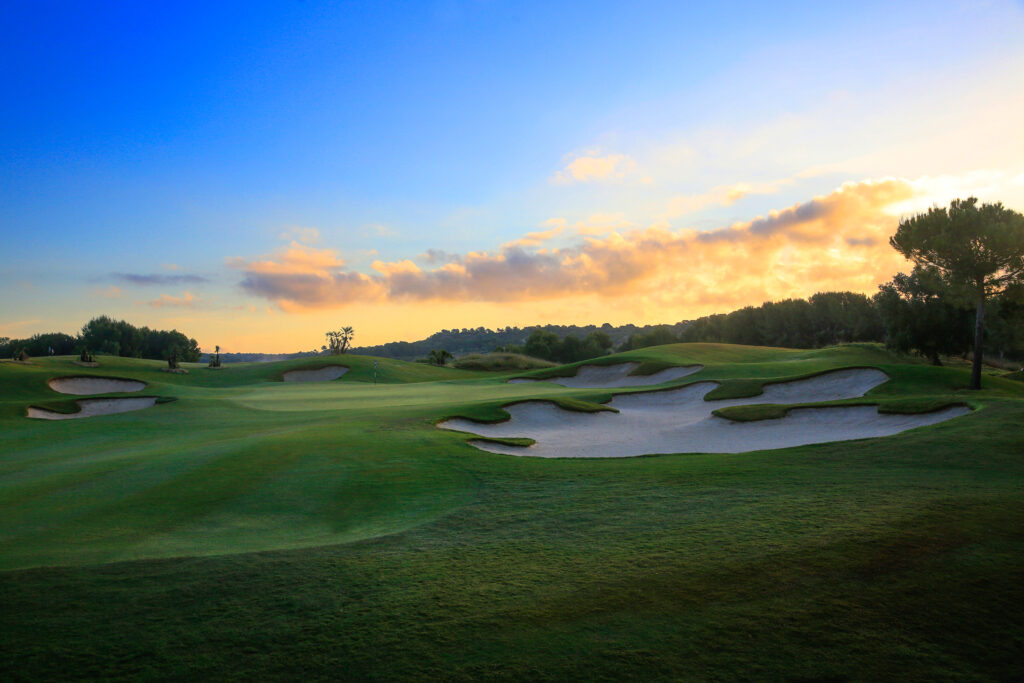 A hole with bunkers at Las Colinas Golf & Country Club