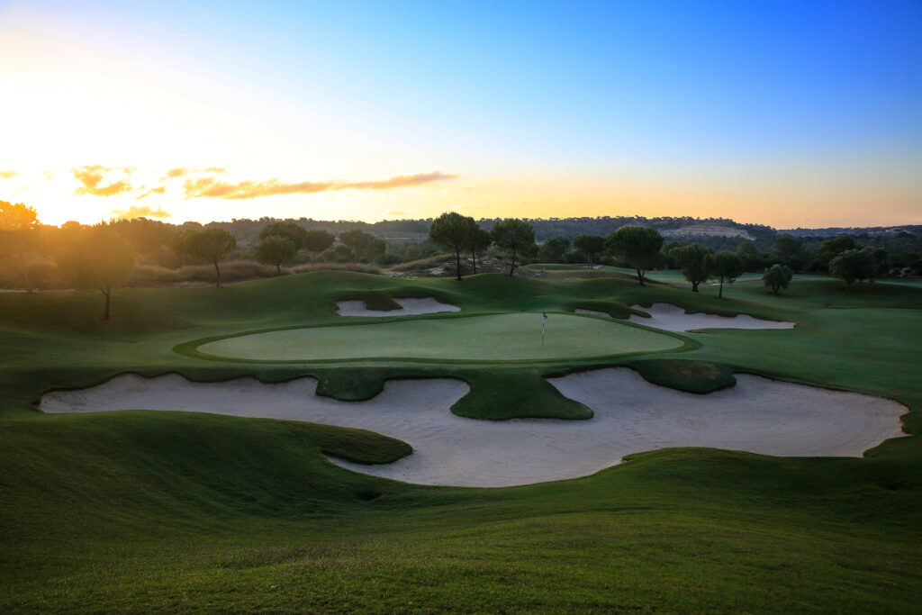 A hole with bunkers at Las Colinas Golf & Country Club